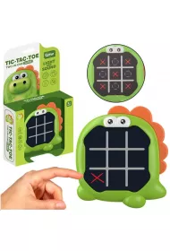 Gra 3w1 K�ko i Krzy�yk memory dinozaur zielony LeanToys