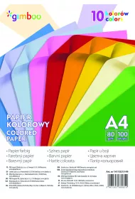 Gimboo Papier kolorowy neonowy A4 10 kolor�w 100 kartek