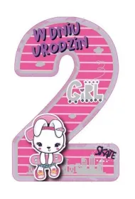 Karnet GM wycinany 2 Urodziny dziewczynka GM-952