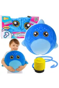 Pi�ka do skakania rekin niebieski + pompka 50cm LeanToys