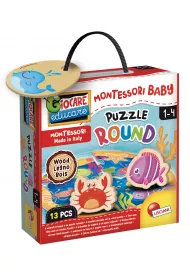 Puzzle drewniane 13 el. okrge Zwierzta morskie Lisciani