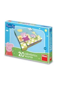 Drewniane klocki obrazkowe �winka Peppa 20el