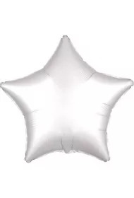 Amscan Balon foliowy Lustre bia�y gwiazda 48cm