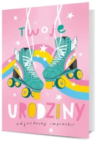 Pan Dragon Karnet B6 Urodziny dziewcz�ce - wrotki K.B6-1978