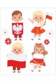 LearnHow Dekoracje okienne dwustronne Patriotyczne 02 8 szt.