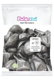 GoParty Balony lateksowe Metallic srebrne 25cm