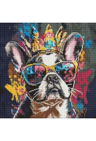 Ideyka Diamentowa mozaika - Jasny buldog 40x40cm
