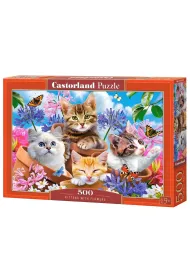 Puzzle 500 el. Kittens with Flowers Castorland