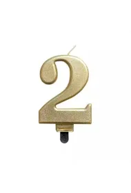 GoParty �wieczka cyfra 2 metalizowana z�ota