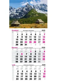 Kalendarz �cienny 2026 tr�jdzielny Tatry