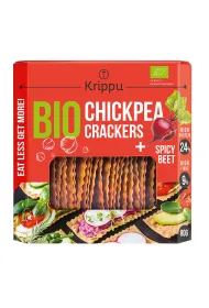 Krippu Krakersy proteinowe z ciecierzycy pikantne z burakiem 80 g Bio