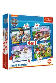 Puzzle 4w1 - Psie sprawy (35+48+54+70 el.) Trefl