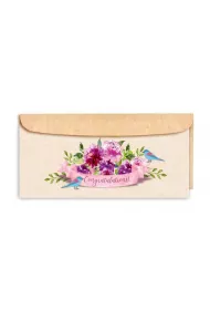 Cozywood Karnet drewniany DL z drewnian� kopert� Gratulacje