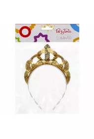 Arpex Ozdoba karnawa�owa Tiara w cekiny z�ota