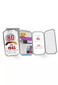 Kukartka Karnet PM-397 Urodziny 80  cyfry, roczniki  2025