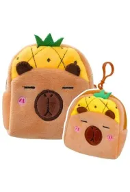 LeanToys Portfelik pluszowy z brelokiem Kapibara ananas
