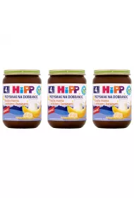 Hipp Przysmak na Dobranoc Kaszka manna z mlekiem i bananami po 4. miesicu zestaw 3 x 190 g Bio