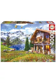 Puzzle 4000 el. Dom w Alpach Educa
