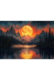 Norimpex Diamentowa mozaika - Ksi�yc w tle ciemnych g�r 40x30cm