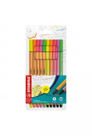 Zestaw Cienkopis STABILO point 88/Flamaster Pen 68 neon 10 szt.