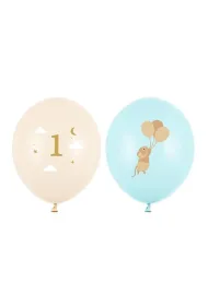 PartyDeco Balony Myszki z cyferk� 1 Light Blue 30cm