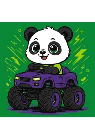 Malowanie po numerach - Panda w samochodzie Kids Ideyka