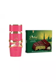 Lattafa Woda perfumowana Yara Candy + Alyan Dubajska Czekolada Mleczna z Nadzieniem Pistacjowym i Kunaf Zestaw 100 ml + 100 g