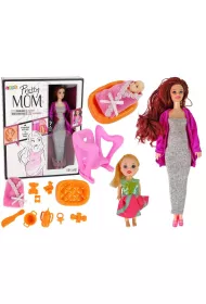 Lalka w ci��y d�ugie w�osy, akcesoria LeanToys