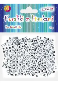 Aliga Koraliki plastikowe z literkami 6x6mm op.25g PJA-0330.