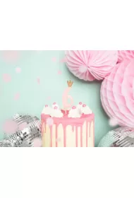 PartyDeco �wieczka urodzinowa 6 jasny r�owy 9.5cm