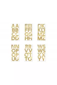 PartyDeco Naklejki Alfabet z�oty 4cm