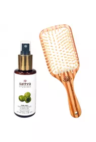 Sattva Zestaw wcierka do w�os�w + bambusowa szczotka 100 ml + 1 szt.
