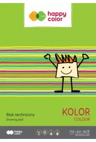 Happy Color Blok techniczny, kolorowy, A3, 170g, 10 arkuszy