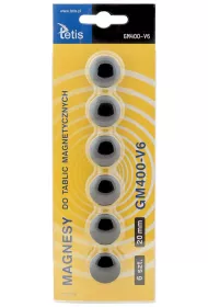 Tetis Magnesy do tablic GM400-V6 czarne 6 szt.