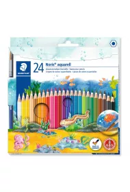 Staedtler Kredki o��wkowe Noris Club, sze�ciok�tne, akwarelowe z p�dzelkiem 24 szt.