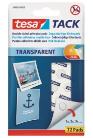 P�atki samoprzylepne transparentne tacka 72 szt. TESA  59408-0000
