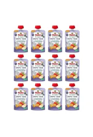 Holle Mus Tropikalny tygrysek (jab�ko - mango - marakuja) od 8 miesi�ca Demeter Zestaw 12 x 100 ml Bio