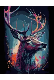 Twoje Hobby Malowanie po numerach czarne p��tno - Kolorowy jele� 40x50cm