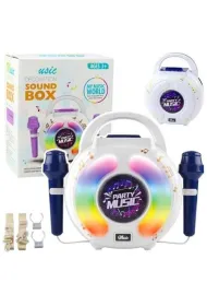 LeanToys Zestaw karaoke dwa mikrofony led