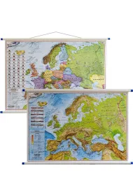 Europa mapa �cienna polityczna i fizyczna dwustronna 1:7 000 000