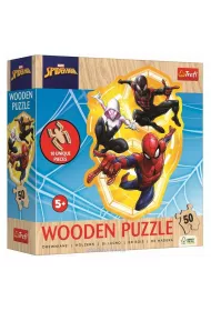 Puzzle drewniane 50 SpiderMan gotowy w akcji TREFL