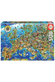 Puzzle 500 el. Mapa Europy Educa