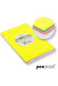 Penword Notes samoprzylepny w lini� mix 100x150mm 100 kartek