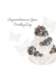 Clear Creations Karnet Swarovski kwadrat. �lub tort