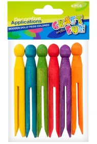 Craft with Fun Ko�ki dekoracyjne drewniane kolorowe 384119