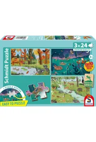 Puzzle 3 24 Le�ne zwierz�ta Schmidt