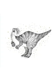 Clear Creations Karnet z�ocony kwadrat CL3824_BL Dinozaur