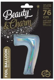 Godan Balon foliowy B&C cyfra 7 holograficzna srebrna 76cm