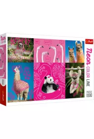 Puzzle 1000 el. Neon Color Line. Szalone zwierzaki Trefl