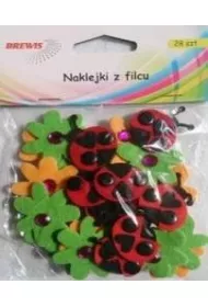 Brewis Naklejki z filcu biedronki i kwiatki 28 szt.